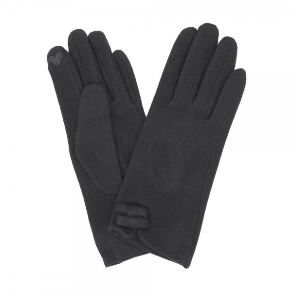Wholesale faux Wool Gloves Bow Details Touch Screen Compatible One Fits Most Pol