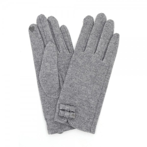 Wholesale faux Wool Gloves Bow Details Touch Screen Compatible One Fits Most Pol