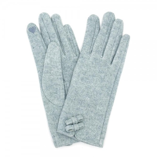 Wholesale faux Wool Gloves Bow Details Touch Screen Compatible One Fits Most Pol