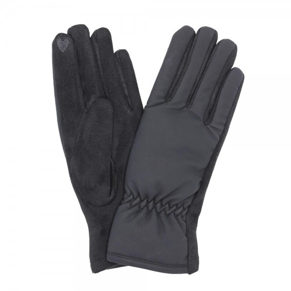 Wholesale nylon Suede Gloves Cinched Wrist Detail Touch Screen Compatible One Fi