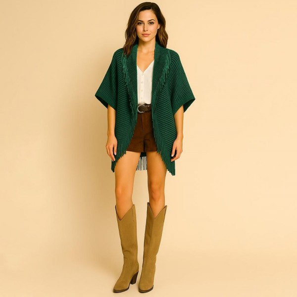 Do Everything In Love Soft Knit Fringe Kimono

- One Size Fits Most (0-14)
- L 31.5" x W 33.5"
- 100% Acrylic