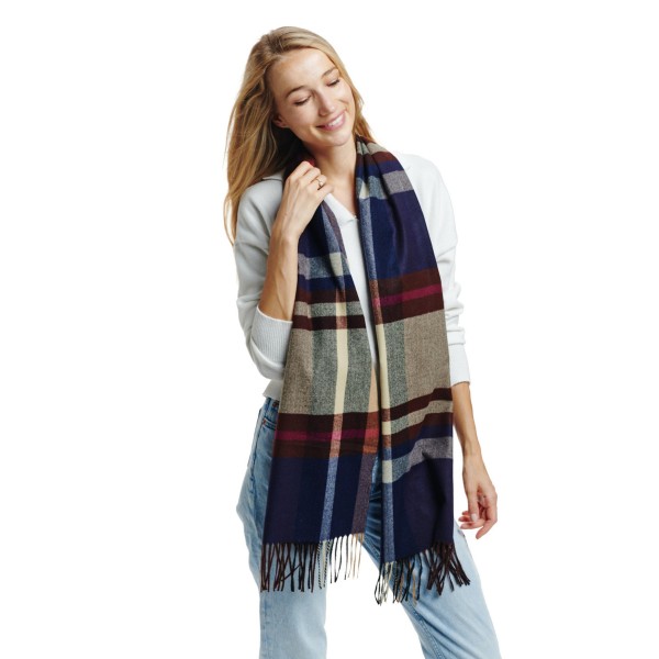 Soft Plaid Scarf With Tassel Detail

- One Size
- Approximately 13" W X 72" L
- 100% Polyester