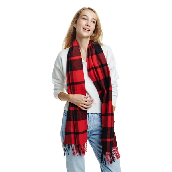 Soft Plaid Scarf With Tassel Detail

- One Size
- Approximately 13" W X 72" L
- 100% Polyester