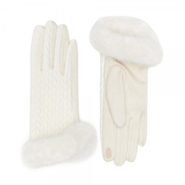Quilted Nylon & Faux Fur Gloves 

- Touch Screen Compatible
- One Size Fits Most
- 100% Polyester