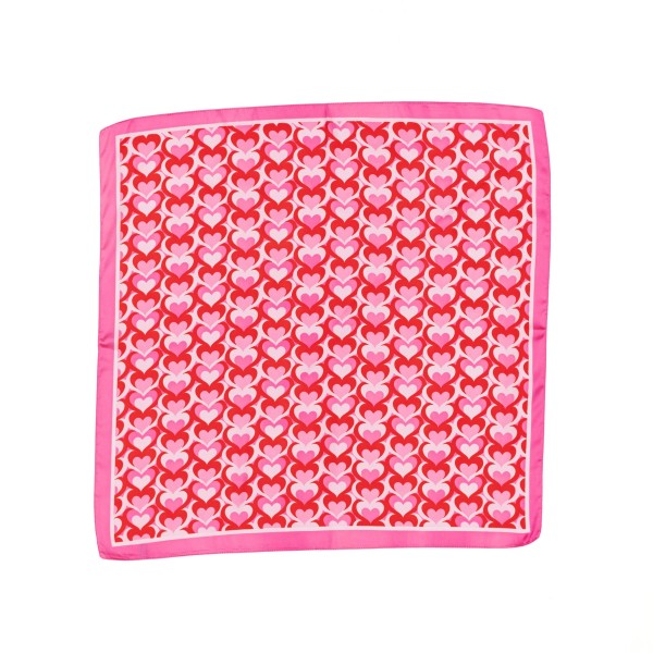 Retro Hearts Print Bandana Scarf

- Multi-Use: Scarf, Bandana, Bag Tie ETC
- Approximately 27.5"L X 27.5"W
- 100% Polyester