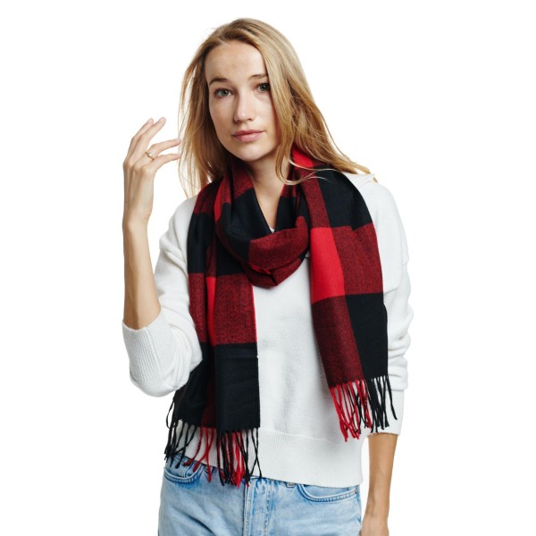 Soft Plaid Scarf With Tassel Detail

- One Size
- Approximately 13" W X 72" L
- 100% Polyester
