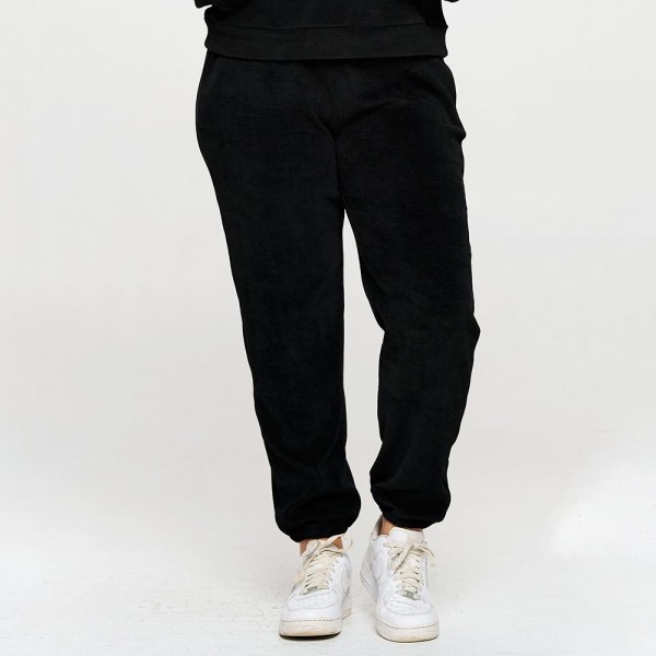 Women’s Corduroy Jogger Pants

- Stretch Knit Corduroy Fabric
- Two Pockets on the Side
- Elastic Waist with Drawstring
- Ribbed
- Pull up style
- Imported
- 98% polyester 2% spandex
