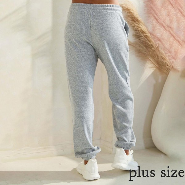 Women’s Corduroy Jogger Pants - Stretch Knit Corduroy Fabric - Two Pockets on the Side - Elastic Waist with Drawstring - Ribbed - Pull up style - Imported - 98% polyester 2% spandex view 5