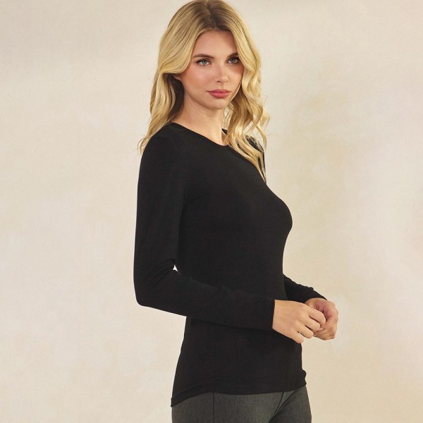 Women's Pure Comfort Ribbed Long Sleeve Top

- Soft breathable
- Crew neckline
- Long Sleeve
- Fitted Silhouette
- 95% Viscose 5% Spandex