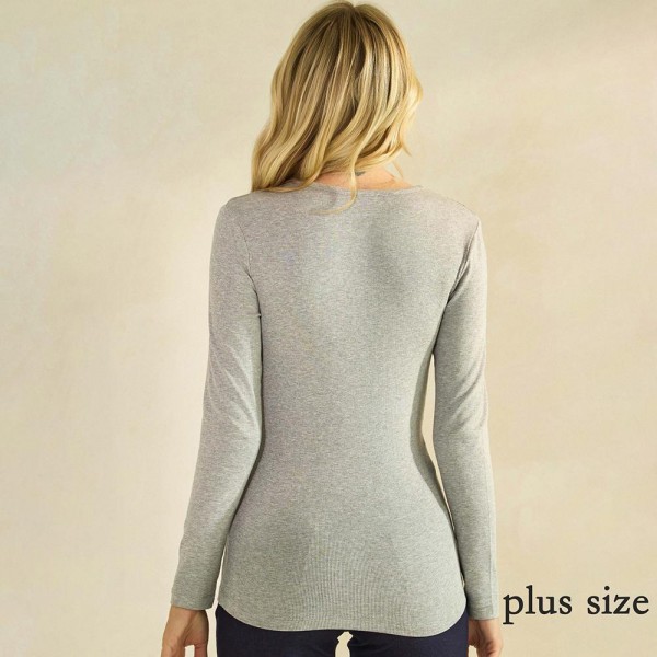 Women's Pure Comfort Ribbed Long Sleeve Top - Soft breathable - Crew neckline - Long Sleeve - Fitted Silhouette - 95% Viscose 5% Spandex view 5