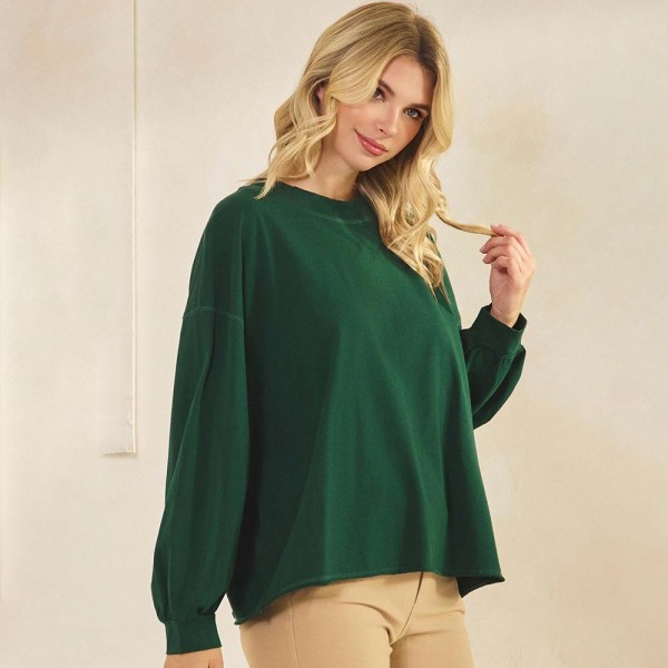 Women's Cotton Relax Fit Top

- Soft breathable
- Crew neckline
- Long Sleeve
- A-Line Silhouette
-100% Cotton