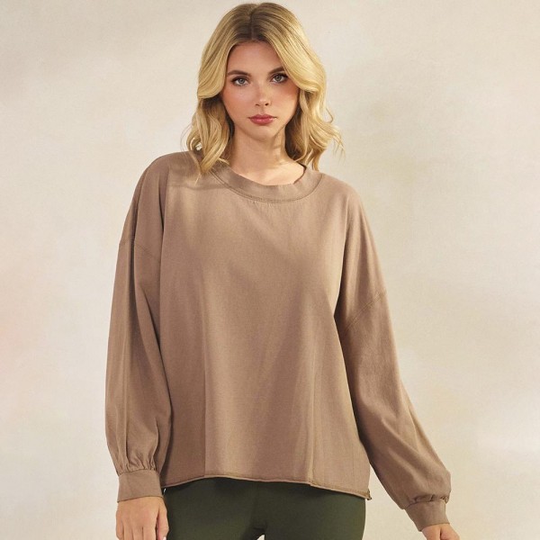 Women's Cotton Relax Fit Top

- Soft breathable
- Crew neckline
- Long Sleeve
- A-Line Silhouette
-100% Cotton