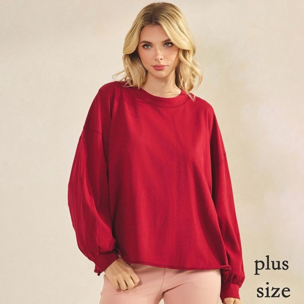 Women's Cotton Relax Fit Top

- Soft breathable
- Crew neckline
- Long Sleeve
- A-Line Silhouette
-100% Cotton