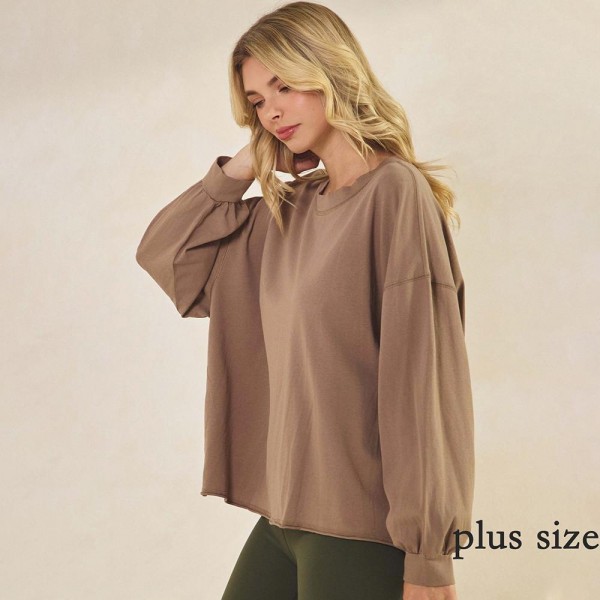 Women's Cotton Relax Fit Top

- Soft breathable
- Crew neckline
- Long Sleeve
- A-Line Silhouette
-100% Cotton