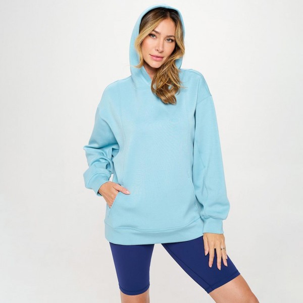 Women's Oversized UltraComfy Hoodie

- Long Sleeves
- Banded Sleeves
- Pull Over
- Scuba Fabric
- Pockets on sides
- Long Length
- Imported
- 40%Terylene 55%Rayon 5%Spandex