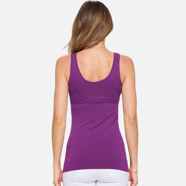 Women's Seamless Reversible V-Neck Tank Top

- Wide Shoulder Straps
- V-Neckline
- Back Scoop Neck
- Fitted Silhouette
- Seamless Design
- Soft & Stretchy 
- Longline Hem
- One Size Fits Most (0-14)
- 92% Nylon, 8% Spandex