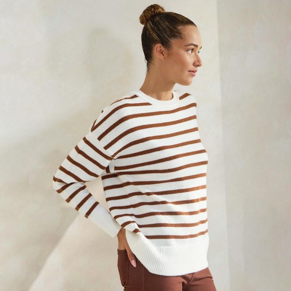 Stripped Knit Sweater (6-Pack)

- Ribbed Cuffs
- Loose Fit
- Pullover Style
- 42% Acrylic / 27% Nylon / 31% Polyester 
