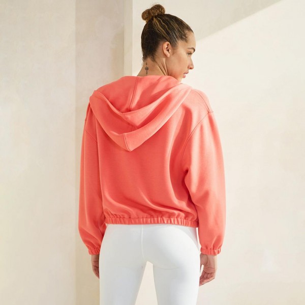 Women's UltraComfy Zip-up Jacket with Hoodie - Dropped Shoulder - Zip Front Closure - Elastic Hem and Cuffs - Lip Pockets - Matching Color Zipper - Dropped Shoulder -Relaxed Silhouette - 45% Rayon, 47% Polyester, 8% Spandex view 5