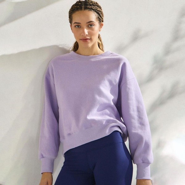 Women's Ultra Soft Cotton Fleece Crewneck Top

- Dropped Shoulder
- Pullover
- Relaxed Fit
- Ribbed Neckline
- Sleeve Cuffs
- Rib Bodice Hem
- Straight Silhouette
- Imported
- 97% Cotton, 3% Spandex