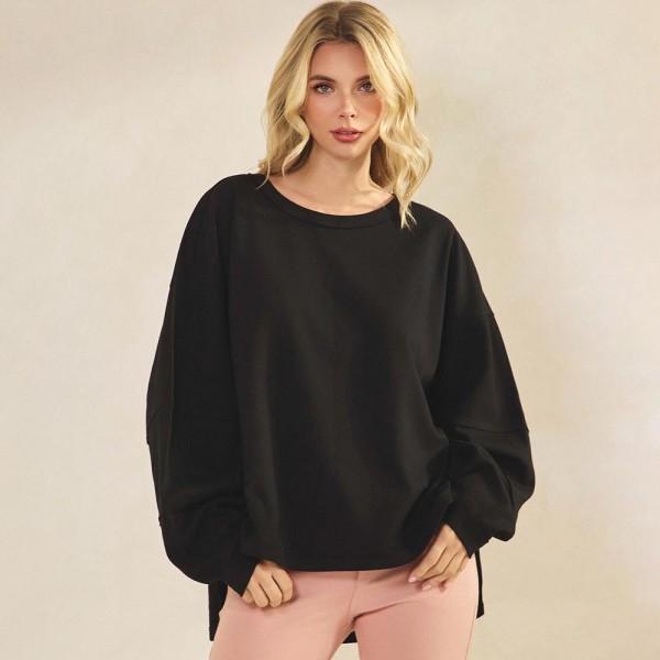 Women's Textured Cotton Relaxed Fit Top

- Lightweight and breathable
- Classic Crewneck
- Long Sleeves
- Relaxed Silhouette
- Dropped Shoulders
- 51%Cotton 47%Polyester 2%Spandex
