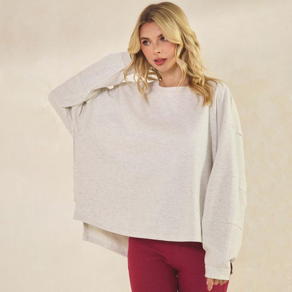 Women's Textured Cotton Relaxed Fit Top

- Lightweight and breathable
- Classic Crewneck
- Long Sleeves
- Relaxed Silhouette
- Dropped Shoulders
- 51%Cotton 47%Polyester 2%Spandex
