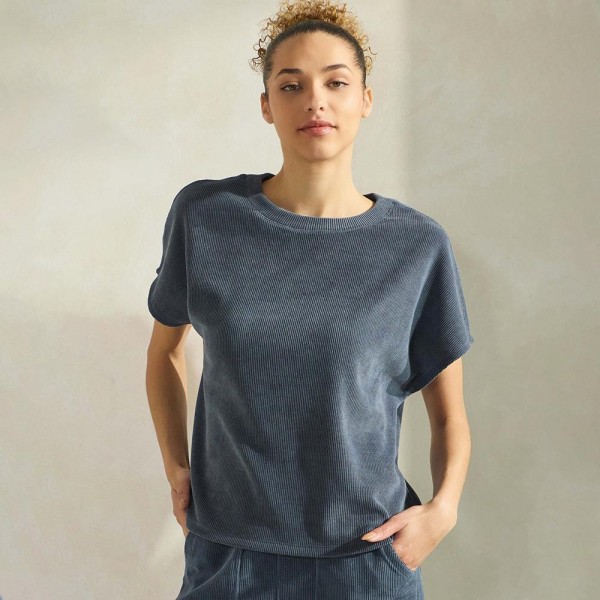 Women’s Corduroy Short Sleeve Top

- Corduroy
- Crew Neckline
- 98% polyester 2% spandex