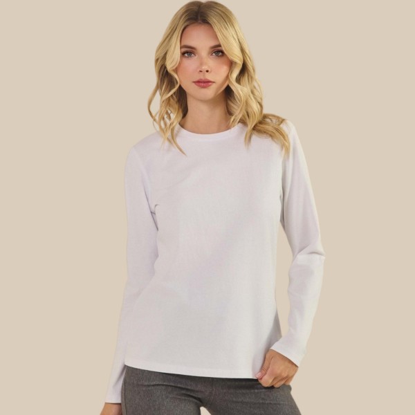 Long Sleeve Crewneck Top (6-Pack)

- Soft, Breathable
- 100% Cotton
