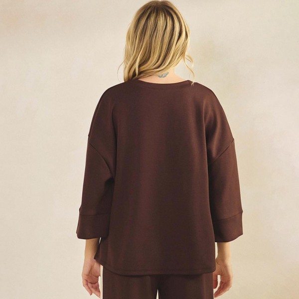 Women's So Relaxed UltraComfy Top - Dropped Shoulders - Simple casual design - Relaxed silhouette allows for easy movement - Lightweight yet breathable - Simple pullover style - Scuba fabric - Imported - 45%Rayon 47%Polyester 8%Spandex view 5