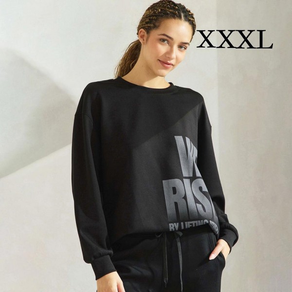 Women's We Rise Ultra Comfy Pullover Sweatshirt

•Crew neck design for classic appeal
•Dropped shoulder for a relaxed silhouette
•Soft, ultra-comfy fabric for all-day comfort
•Full-length sleeves with cuff bands for a polished look
•Eye-catching graphic to elevate your outfit
•45% Rayon 47% Polyester 8% Spandex