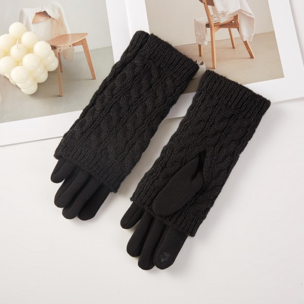 High Folded Knit Cuff Gloves 

- One Size Fits Most 
- 100% Polyester 