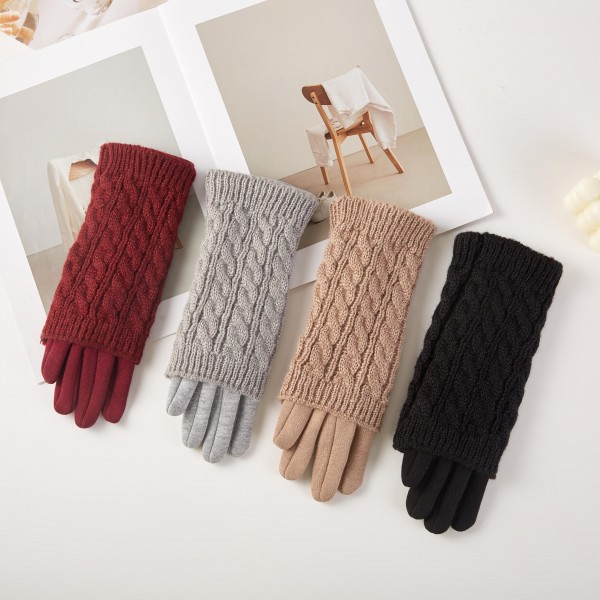 High Folded Knit Cuff Gloves 

- One Size Fits Most 
- 100% Polyester 