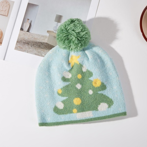 Christmas Tree Beanie With Pom

- One Size Fits Most 
- 100% Acrylic 