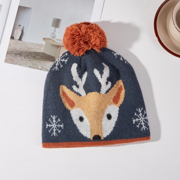 Christmas Reindeer Beanie With Pom

- One Size Fits Most 
- 100% Acrylic 