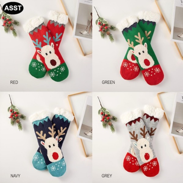 Assorted Christmas Sherpa Socks (6-pack)

- Sherpa Lined
- Rubber Dot Traction Bottom
- One Size Fits Most
- 50% Acrylic / 50% Polyester
