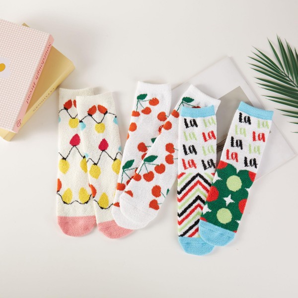 Microfiber Christmas & Cherry Socks (3-Pack)

- Gift Box Included
- Women's Size 5-10
- 100% Microfiber Polyester
