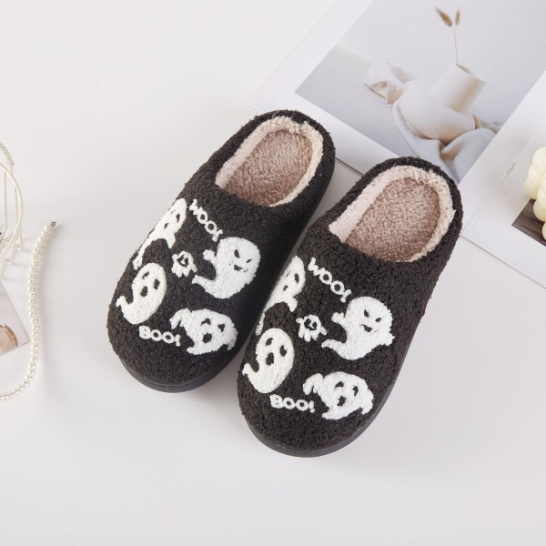 Plush Ghosts Slide On Slippers (6-Pack)

- 100% Polyester
- Rubber Sole