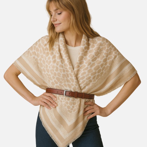 Do Everything In Love Leopard Print Scarf With Fringed Edge

- 100% Polyester

