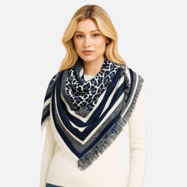 Do Everything In Love Leopard Print Scarf With Fringed Edge

- 100% Polyester 