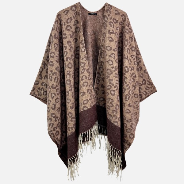 Do Everything In Love Leopard Print Kimono With Tassels Detail 

- One Size Fits Most (0-14)
- L 33" x W 51.1"
- 100% Acrylic
