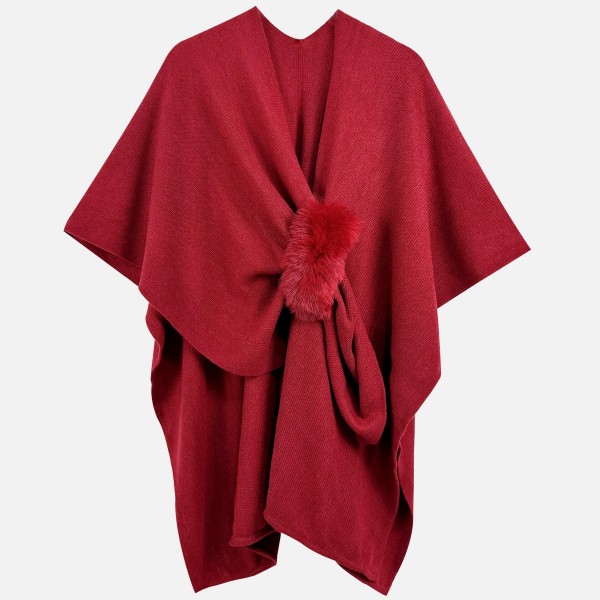 Do Everything In Love Ruana Wrap With Faux Fur Strap

- One Size Fits Most (0-14)
- L 26.4" x W 43.3"
- 100% Acrylic