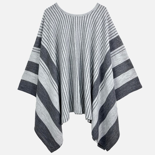 Do Everything In Love Soft Knit Striped Poncho 

- One Size Fits Most (0-14)
- 100% Polyester 