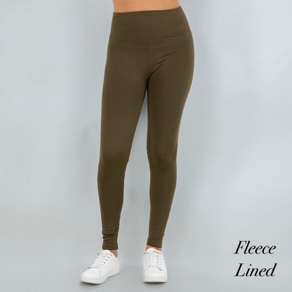 Women's New Mix Brand Solid Color Seamless Fleece Lined Leggings

- Fleece Lined
- 2" Elastic Waistband
- Full-Length
- One size Fits Most 0-14
- Inseam Approximately 26" L
- 92% Nylon / 8% Spandex

