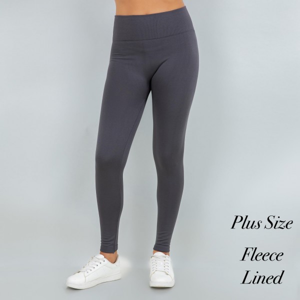 Women's Plus Size New Mix Brand Solid Color Seamless Fleece Lined Leggings

- Fleece Lined
- Full-Length
- One Size Fits Most Plus 16-20
- Inseam Approximately 28" L
- 92% Nylon / 8% Spandex

