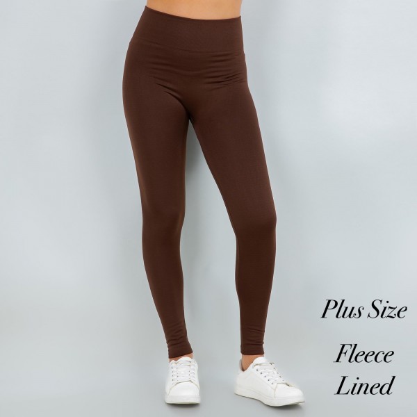 Women's Plus Size New Mix Brand Solid Color Seamless Fleece Lined Leggings

- Fleece Lined
- Full-Length
- One Size Fits Most Plus 16-20
- Inseam Approximately 28" L
- 92% Nylon / 8% Spandex

