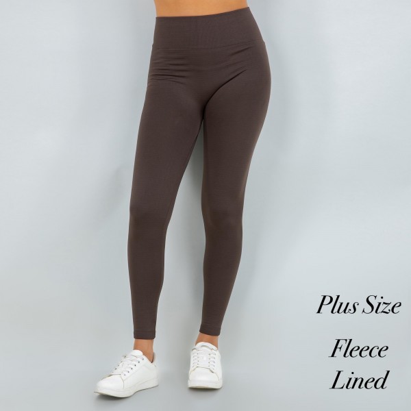 Women's Plus Size New Mix Brand Solid Color Seamless Fleece Lined Leggings

- Fleece Lined
- Full-Length
- One Size Fits Most Plus 16-20
- Inseam Approximately 28" L
- 92% Nylon / 8% Spandex

