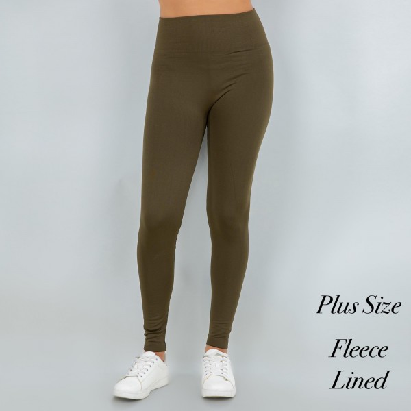 Women's Plus Size New Mix Brand Solid Color Seamless Fleece Lined Leggings

- Fleece Lined
- Full-Length
- One Size Fits Most Plus 16-20
- Inseam Approximately 28" L
- 92% Nylon / 8% Spandex

