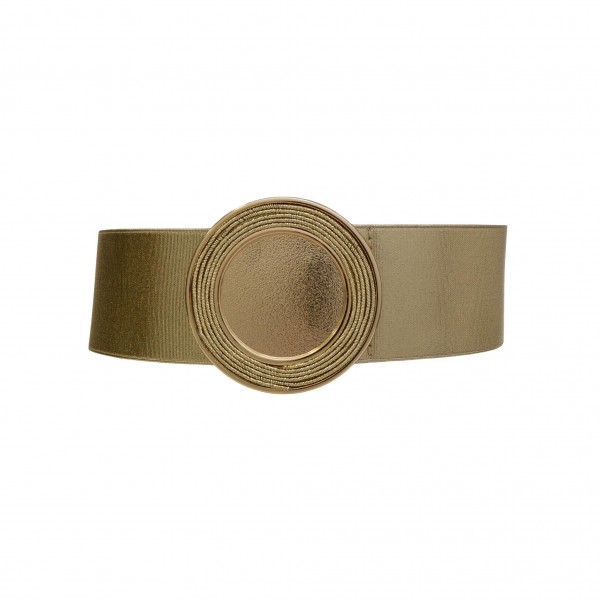  Elastic Braided Belt With Metal Round Buckle

- Approximately 29.5" L X 2.5" W
- 70% Elastic 30% Paper