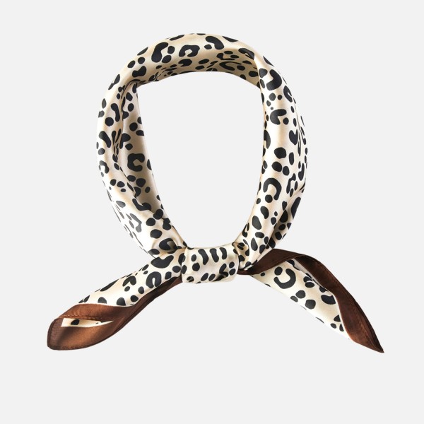 Leopard Print Bandana Scarf

- Multi-Use: Scarf, Bandana, Bag Tie ETC
- Approximately 27.5"L X 27.5"W
- 100% Polyester