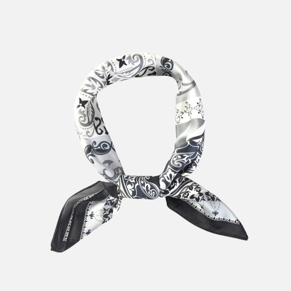 Paisley & Arabesque Oriental Bandana Scarf

- Multi-Use: Scarf, Bandana, Bag Tie ETC
- Approximately 27.5"L X 27.5"W
- 100% Polyester