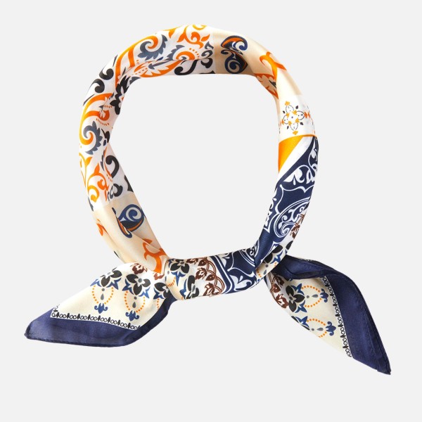 Paisley & Arabesque Oriental Bandana Scarf

- Multi-Use: Scarf, Bandana, Bag Tie ETC
- Approximately 27.5"L X 27.5"W
- 100% Polyester